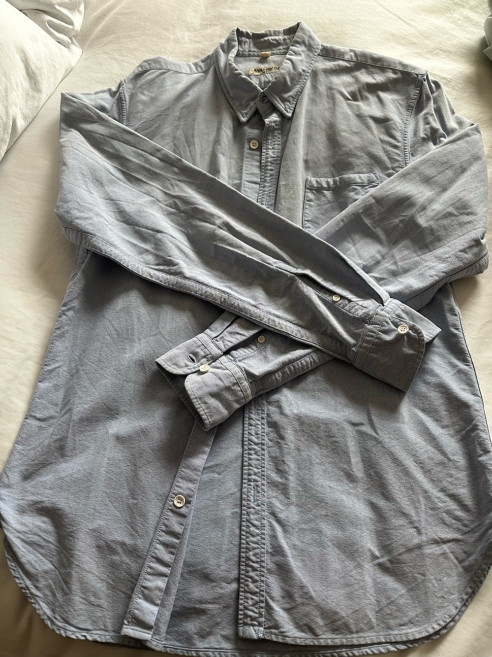 Made & Crafted Men's Classic Long-Sleeve Button-Down Shirt Jacket - Light Blue